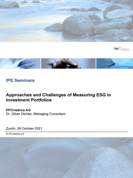 IPE Seminars - Approaches and Challenges of Measuring ESG in Investment Portfolios